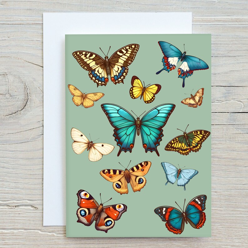 Butterfly Card for Friend Who Loves Vintage Butterflies Greeting Card ...