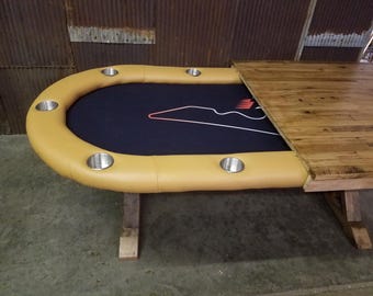 Table de poker en bois de récupération personnalisée, table de jeu cachée, table de cuisine pour jeux de cartes fait main