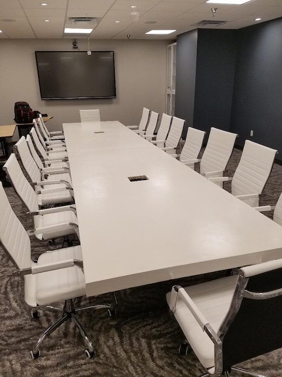 Massive Custom Concrete Conference Table Huge Modern Design Solid Surface Board Room Table Handmade Etsy