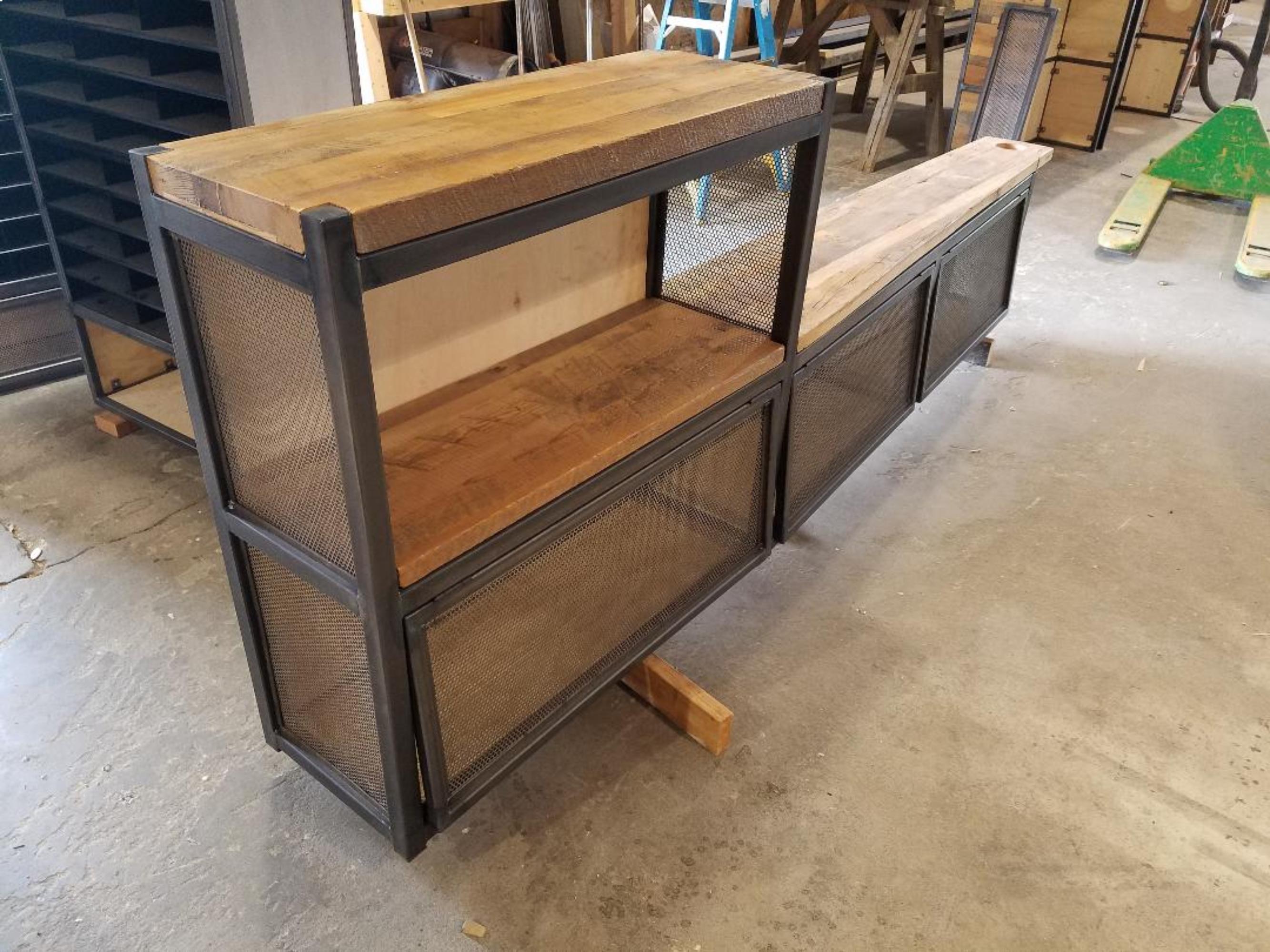 Console Table, Custom Industrial Media Center With Reclaimed Wood and ...