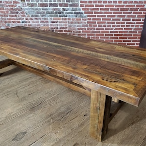 Conference Table, Reclaimed Wood Solid Heavy Rustic Custom Handmade ...
