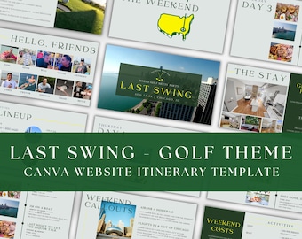 Golf Bachelor Party Itinerary: Last Swing Canva Website Template