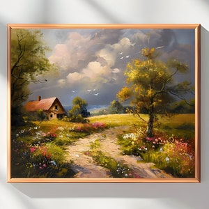 Serene Countryside - Instant Download PRINTABLE Art | Vintage Print Country Landscape Painting | Digital Download | Wall Art | Vintage Style