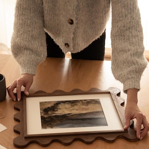 11x14 Scalloped Walnut Photo Frame - Elegant Home Decor & Thoughtful Gift