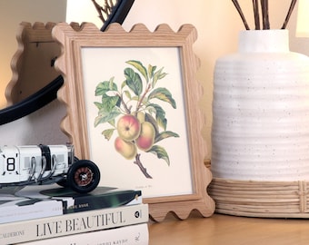 Handmade Scalloped Wooden Picture Frame: 8x10 White Oak or Maple