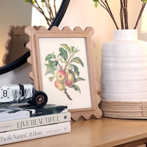 Handmade Scalloped Wooden Picture Frame: 8x10 White Oak or Maple