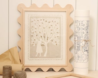 11x14 Custom Picture Frame - Rustic Scallop Design Home Decor & Gifts