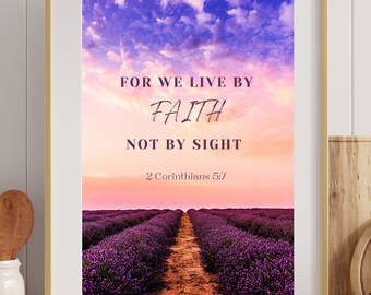 2 Corinthians 5:7 | Christian Wall Art Print | Digital Download