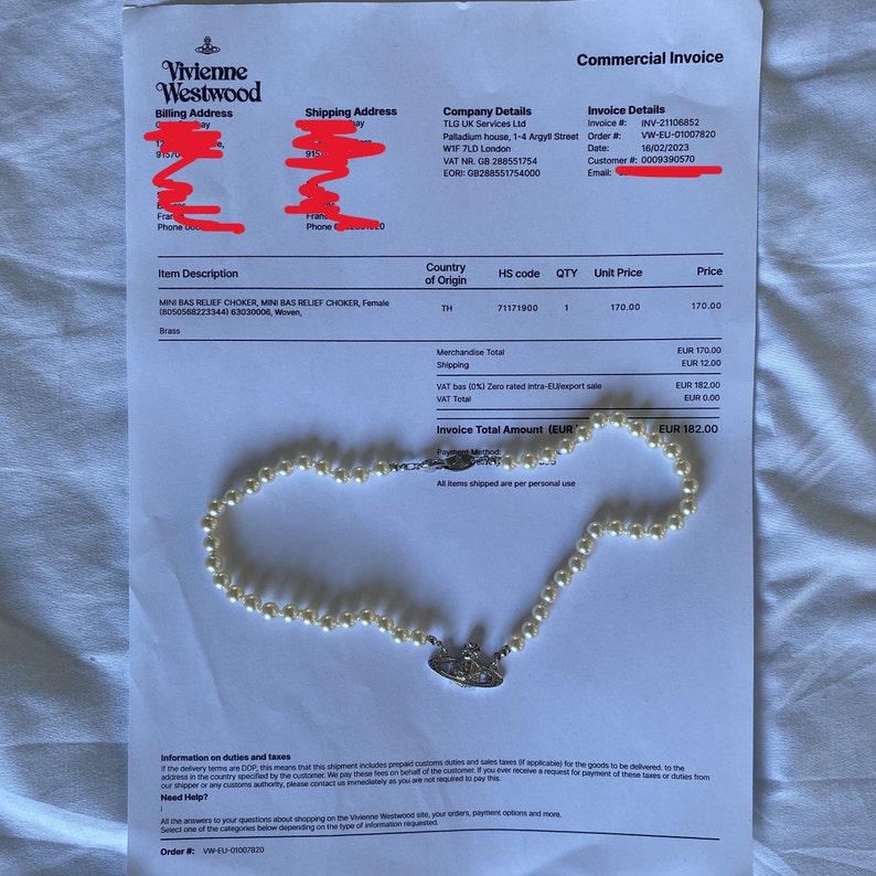 Vivienne Westwood choker ketting met kralen en kleine zilveren bas-reliëf hanger afbeelding 10