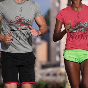 I Love Running Sneaker Heart T-Shirt