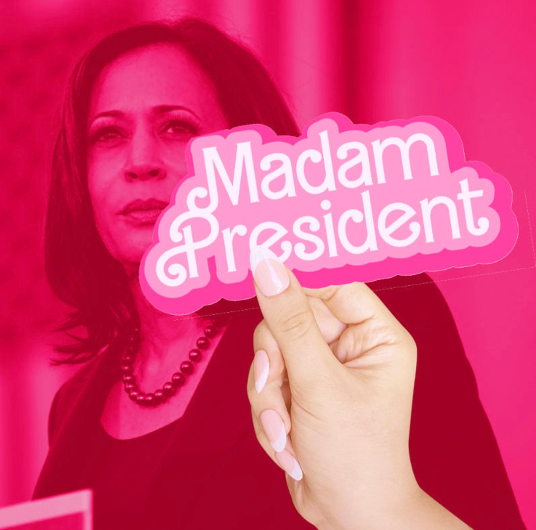Pink Vote Sticker Madam President Hot Pink Vote Sticker 90s Aesthetic Womens Rights Pro ...