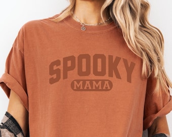 Camiseta retro de Halloween de Spooky Mama, colores cómodos