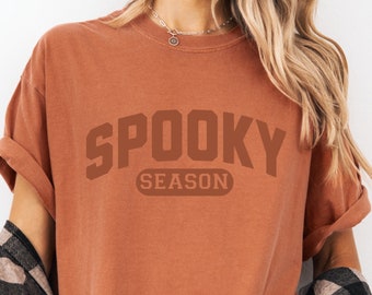 Camiseta retro de temporada de Halloween de Comfort Colors, camiseta de Halloween