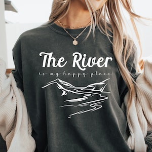 River Tshirt, Retro Summer The River is My Happy Place, River Life Tee Comfort Color River Lake Vacation Shirt, Summer vibes River Tee