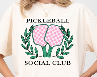 Pickleball Social Club-shirt, comfortabele kleuren, preppy sport-T-shirt