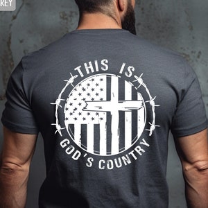 Mens Christian Shirt, Bible Verse Shirt Christian Clothing Shirt, Gift for Men This is God&#39;s Country Religious Christianity Gift for Him
