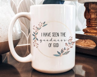 Floral Christian Coffee Mug, Bible Verse Gift