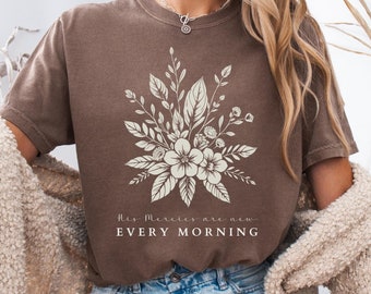 Blommig bibelvers Comfort Colors© T-shirt, Boho kristen t-shirt