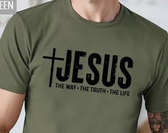 Camiseta cristiana para hombre, camiseta con versículo bíblico, ropa cristiana, regalo para hombre, camisetas religiosas, regalo cristiano para él, camiseta con versículo bíblico