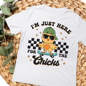 Im Just Here For the Chicks Easter toddler/infant shirt, Kids Easter Shirt, Cool kid Cute Easter T, Easter gift for kids, Funny Easter kids image 2