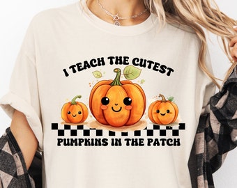 Comfort Colors Teacher Pumpkin Patch Shirt, Fall Thanksgiving Tee