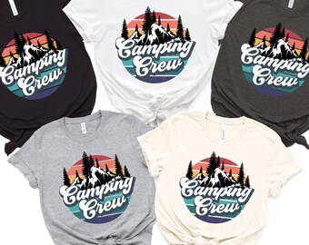 Camiseta retrô para acampamento, ideal para férias em família.
