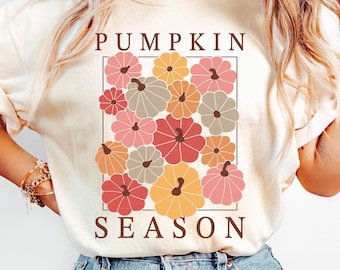 Comfort Colors Pumpkin Season-shirt, trendy boho-herfstshirt