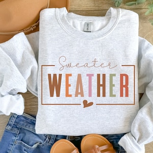 Felpa meteo maglione, felpa stagione accogliente autunnale, felpa autunnale carina, regalo di ringraziamento, regali autunnali, felpa autunnale di Halloween