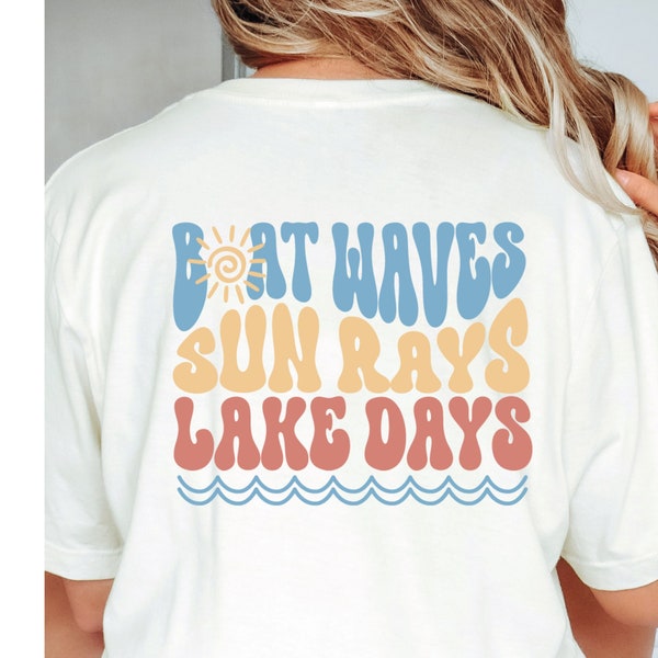 Boat Waves Sun Rays Boat Days Tshirt, Summer Days Shirt, Summer Vibes Boating Lake Tee, Summer Vibes Tee, Summer time Tshirt gift for her