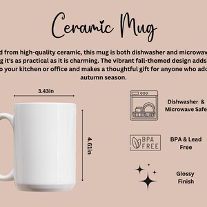 Puede incluir: Taza de cer&aacute;mica blanca con acabado brillante. La taza mide 11,7 cm de alto y 8,7 cm de ancho. Es apta para lavavajillas y microondas, sin BPA ni plomo.