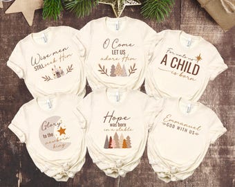 Boho Christian Christmas T-Shirt, Faith-Based Holiday Tee