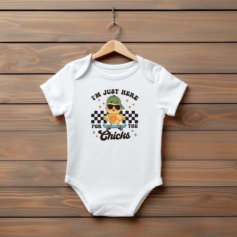 Im Just Here For the Chicks Easter toddler/infant shirt, Kids Easter Shirt, Cool kid Cute Easter T, Easter gift for kids, Funny Easter kids image 6