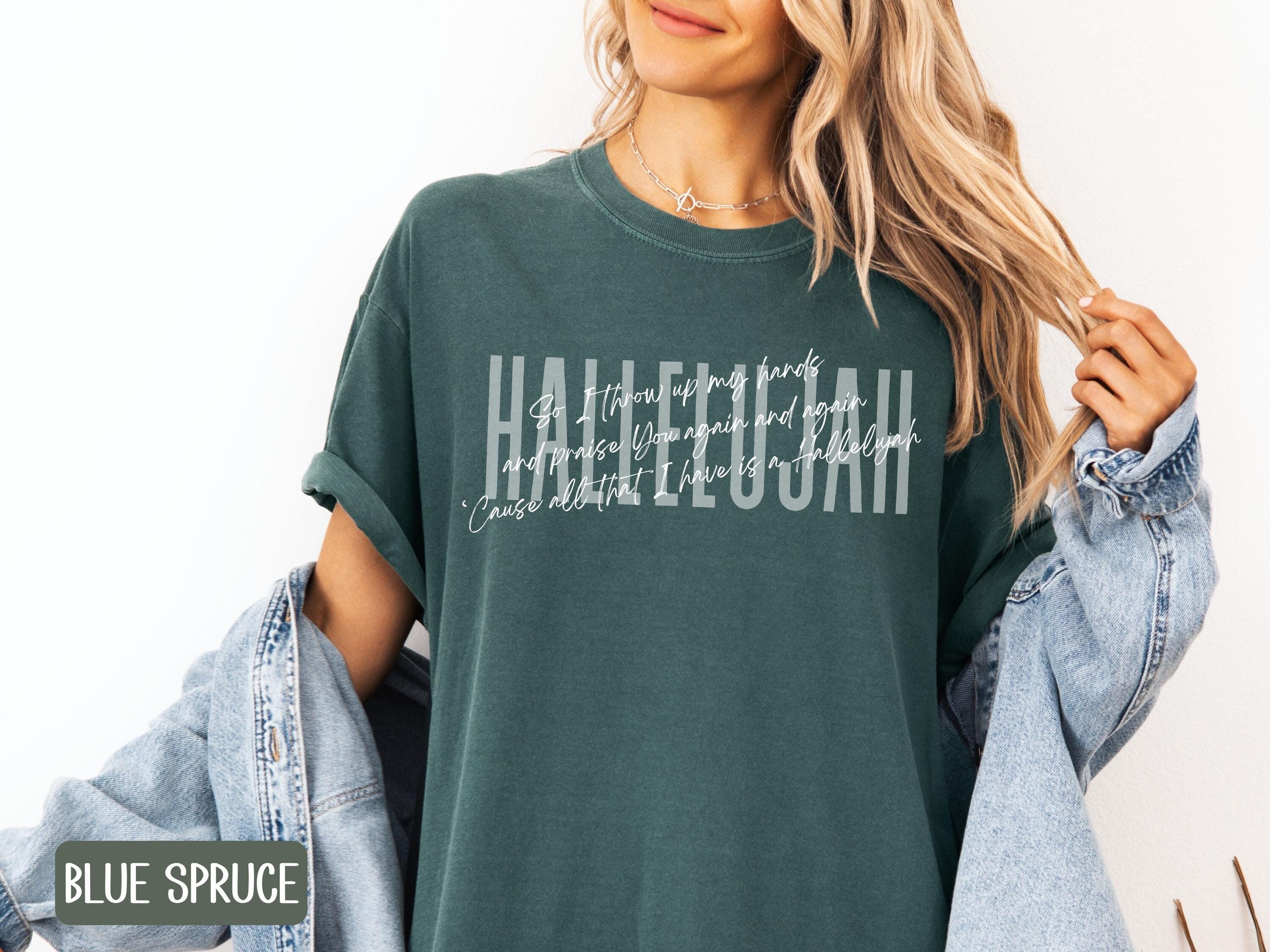 Christian Worship Song Comfort Colors T-shirt, I Throw up my Hands, Unisex Shirt, Religious Clothing, Hallelujah Gift, Inspirational Apparel