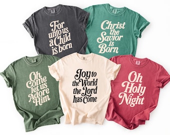 Christian Christmas Shirt Collection, Comfort Colors Holiday Tshirt, Religious Nativity Tee for Women, Bible Verse Gift, Jesus Faith Apparel
