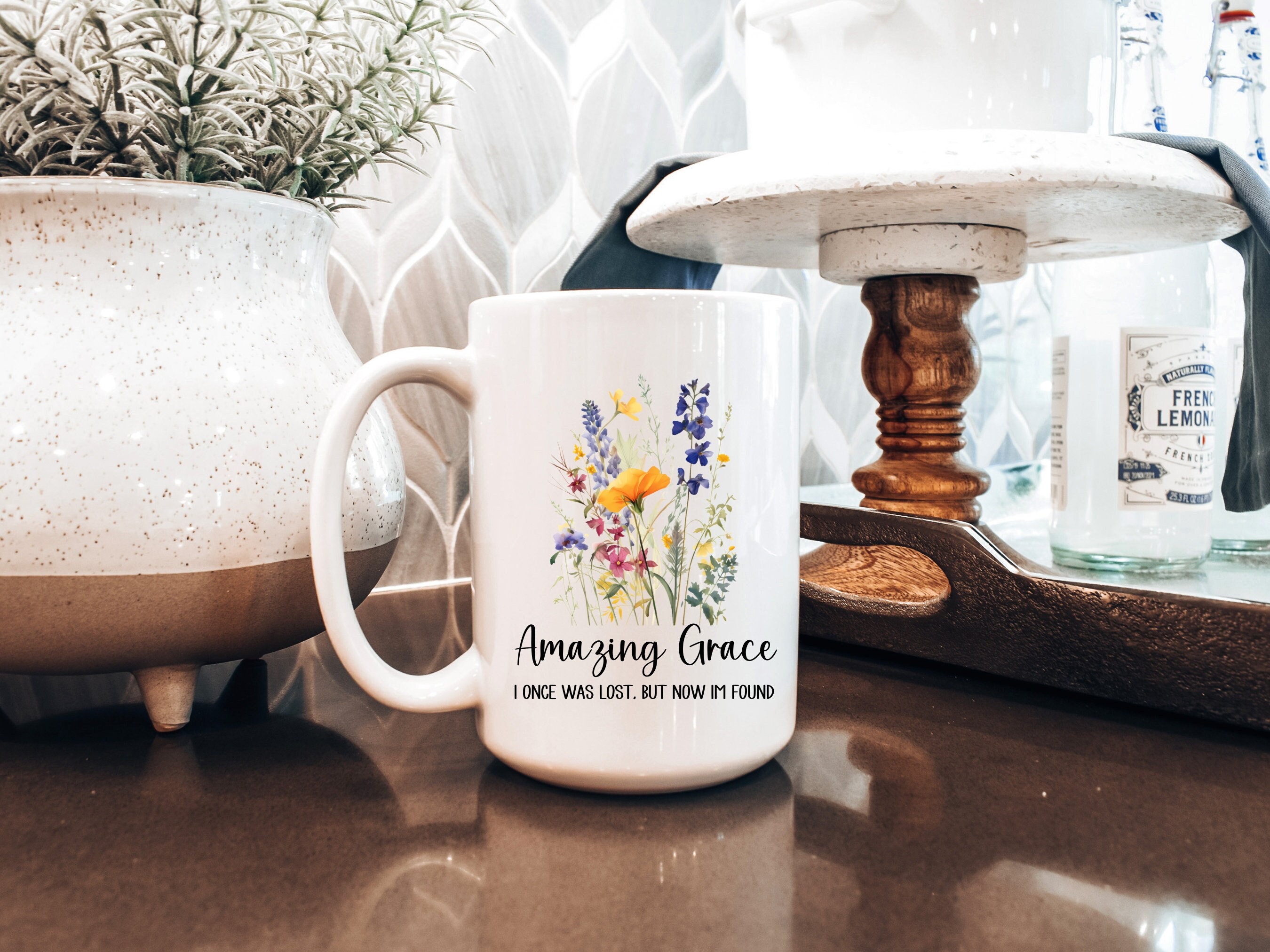 Floral Amazing Grace Coffee Mug, Christian Gift - Etsy