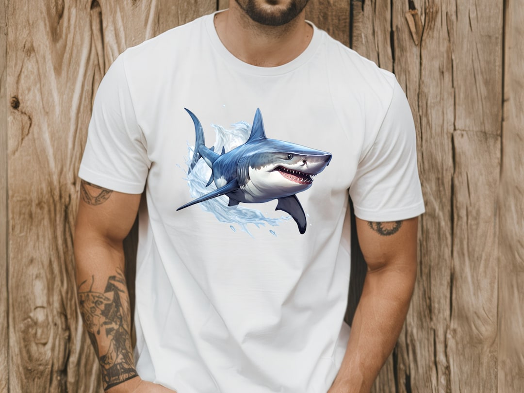 Great White Shark Tee, Ocean Predator Shirt, Shark Lover Gift - Etsy
