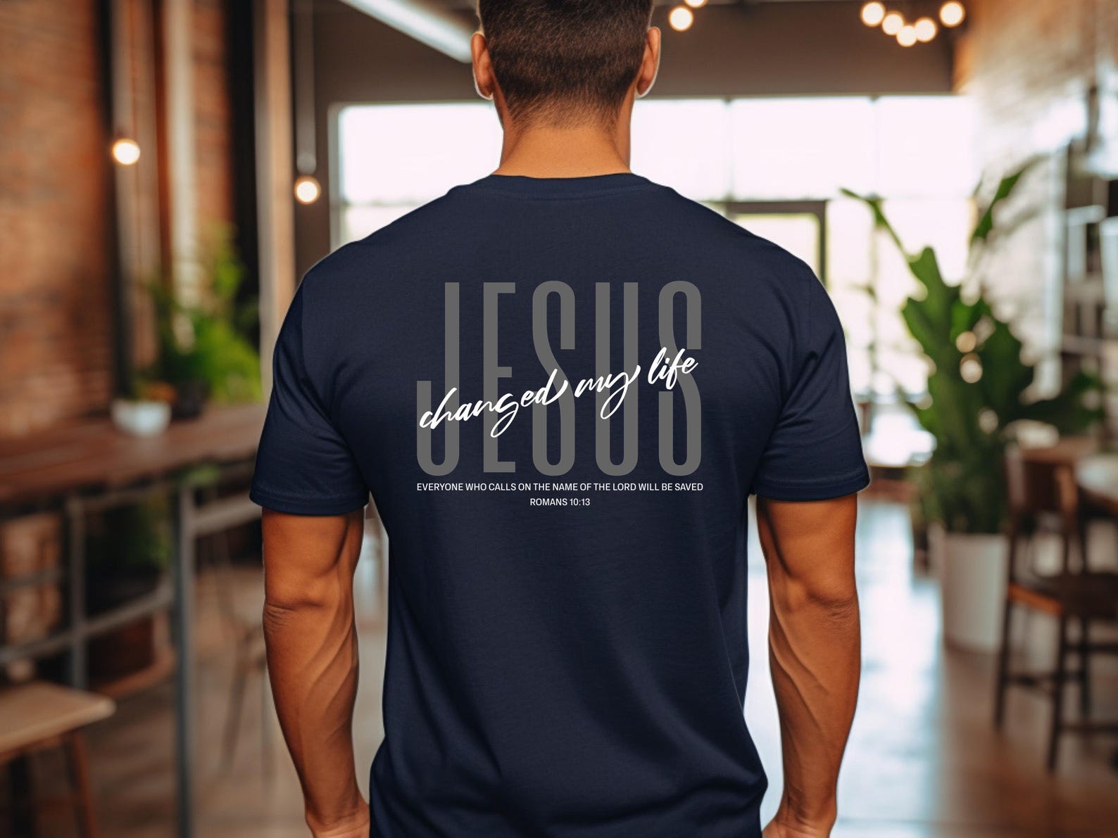 Men's Christian T-shirt, Jesus Changed My Life Shirt, Romans 10:13 ...