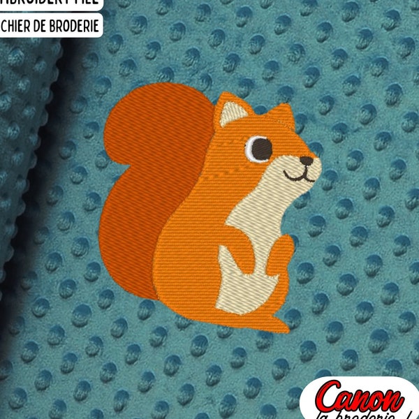 Squirrel embroidery file, for machine embroidery, 3 sizes. (PES .HUS .JEF etc). Instant download.