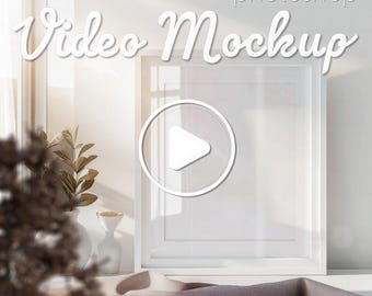 4x5 Video Frame Mockup, Thin White Wooden Frame, PSD Smart Object ...