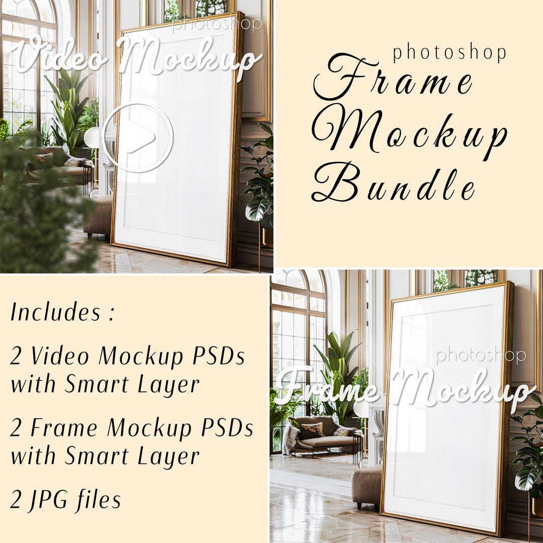 Video / Frame Mockup Bundle, DIN A ISO PSD, Animated Mockup / Static ...