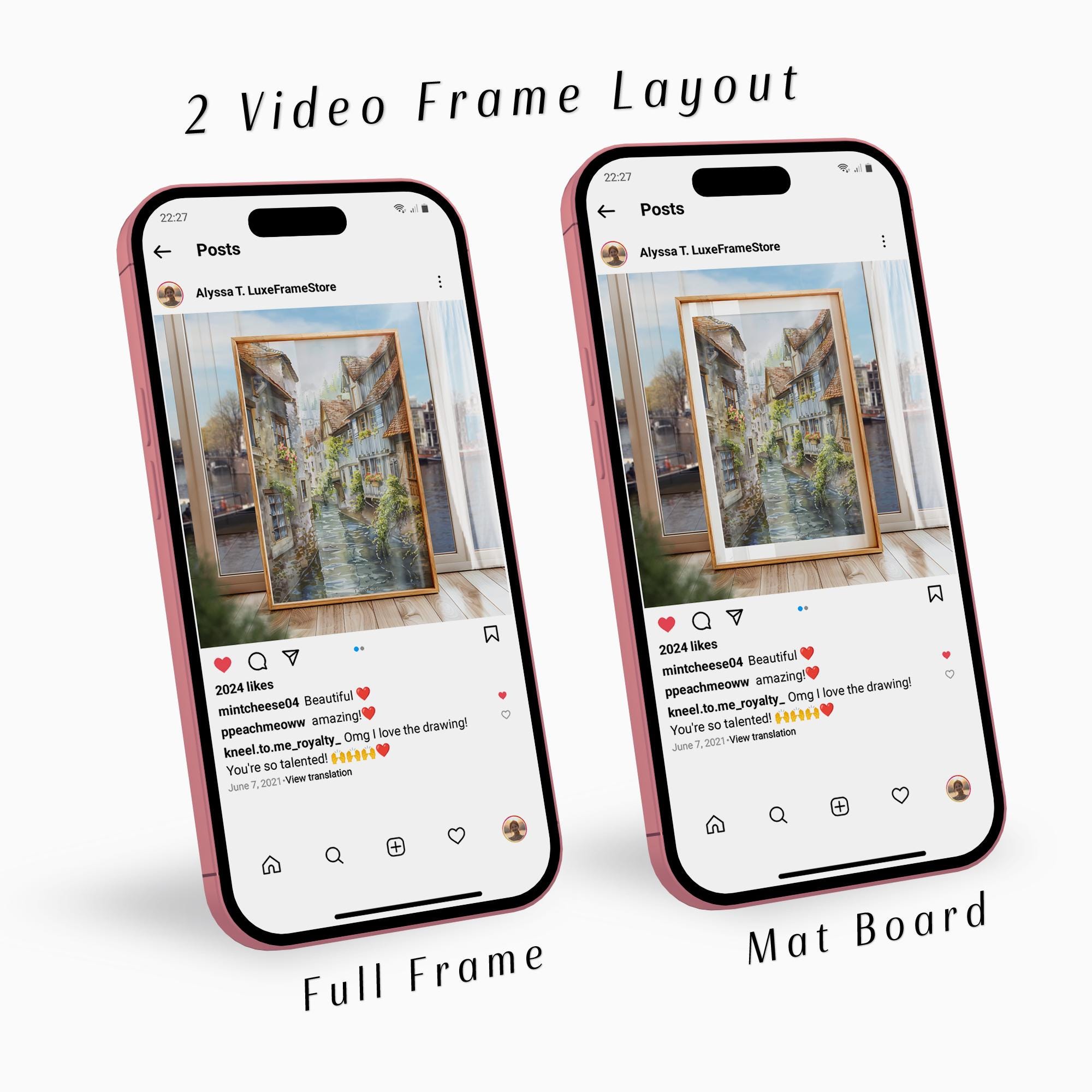Video / Frame Mockup Bundle, 2x3 Wood Frame, Animated Video Mockup With ...