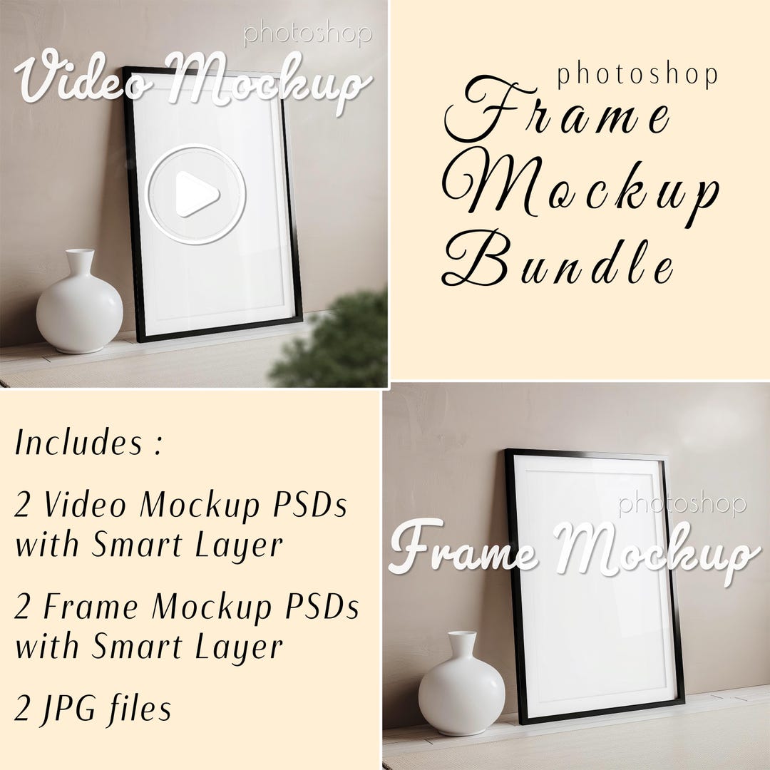Animated Video and Still Frame Mockup Bundle DIN A, Consistent Listing ...