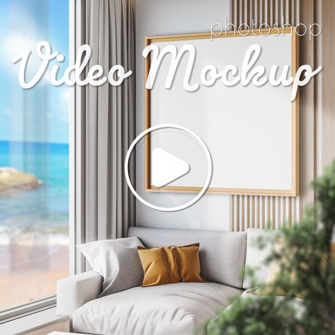 5x4 Horizontal Video Frame Mockup, Editable in Photoshop Smart Layers ...