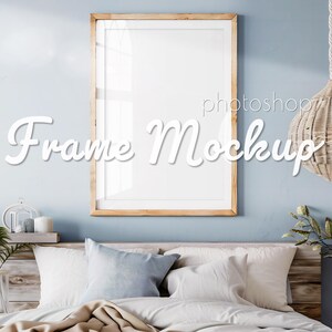 Frame Mockup DIN A ISO, Editable PSD Frame Mockup with Smart Layer, Wooden Frame Mockup, Interior Design, High Resolution Wall Art Display