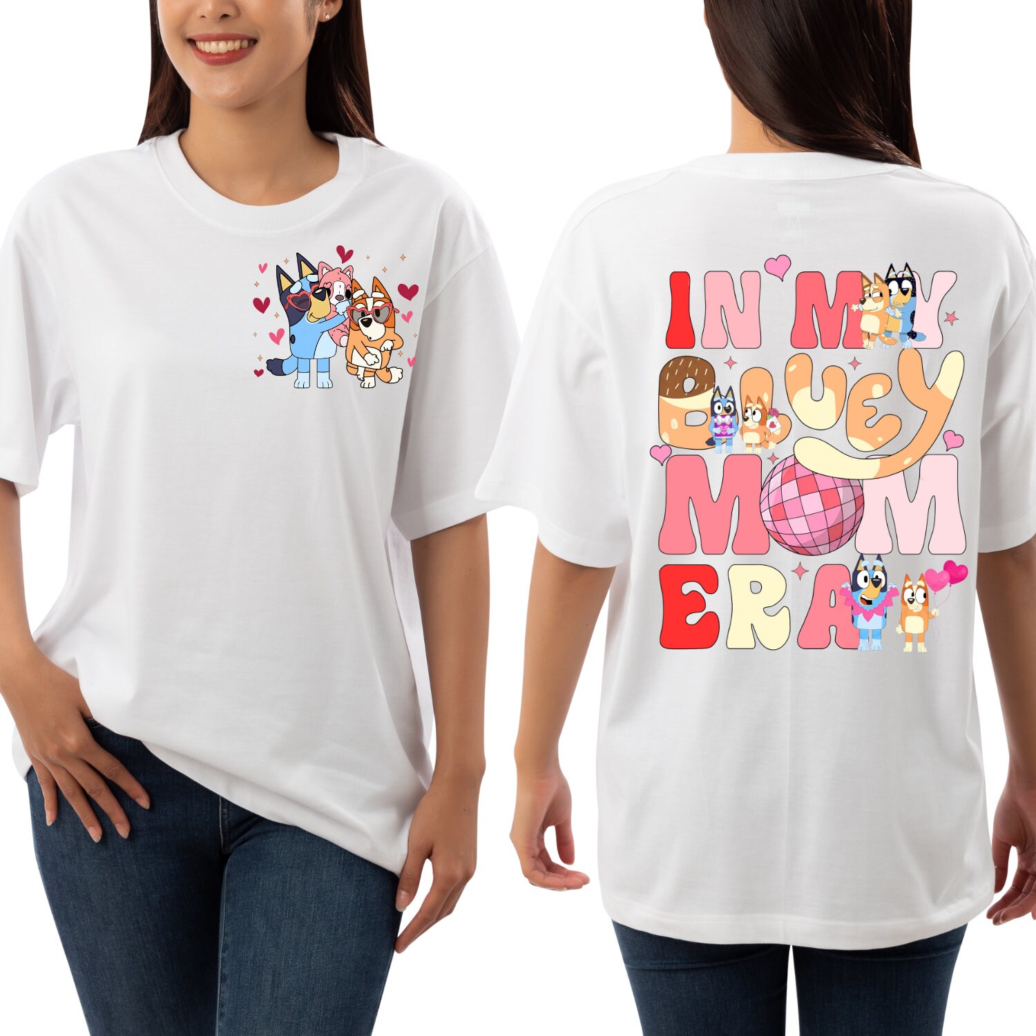BlueyDad Mothers Day Shirt | BlueyDad Double Sided Shirt