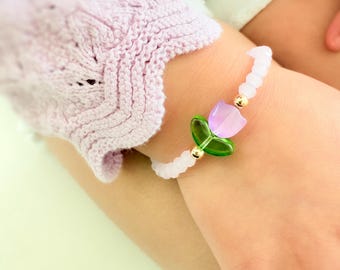 Adorable Tulip Flower Bracelet for your Sweet Toddler - Perfect Gift for Your Little Girl's Birthday