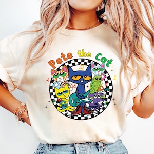 Pete The Cat Schule Shirt, die coole Katze Zurück zu Schult-shirt, Buchgeschenk der Kinder, nettes Groovy Katzen-Sweatshirt, Kindergärtnerin Shirt
