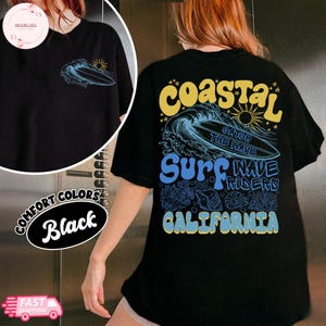 Comfort Colors® Coastal Surf Beach Shirt, Ocean Summer Shirt, Beachy Tee, Summer T-shirt, Ocean Shirt, Coconut Beachy Girl Shirt, Girls Trip