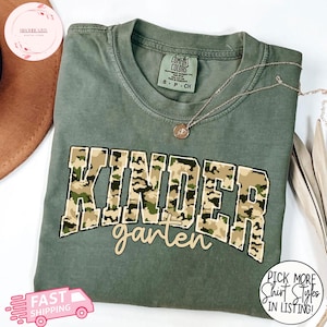 Retro Back to School Shirt,Kindergarten Teacher Kids Shirt, First Day Of School Camouflage Toddler, Kindergarten Shirt,Camo School Boy Tee