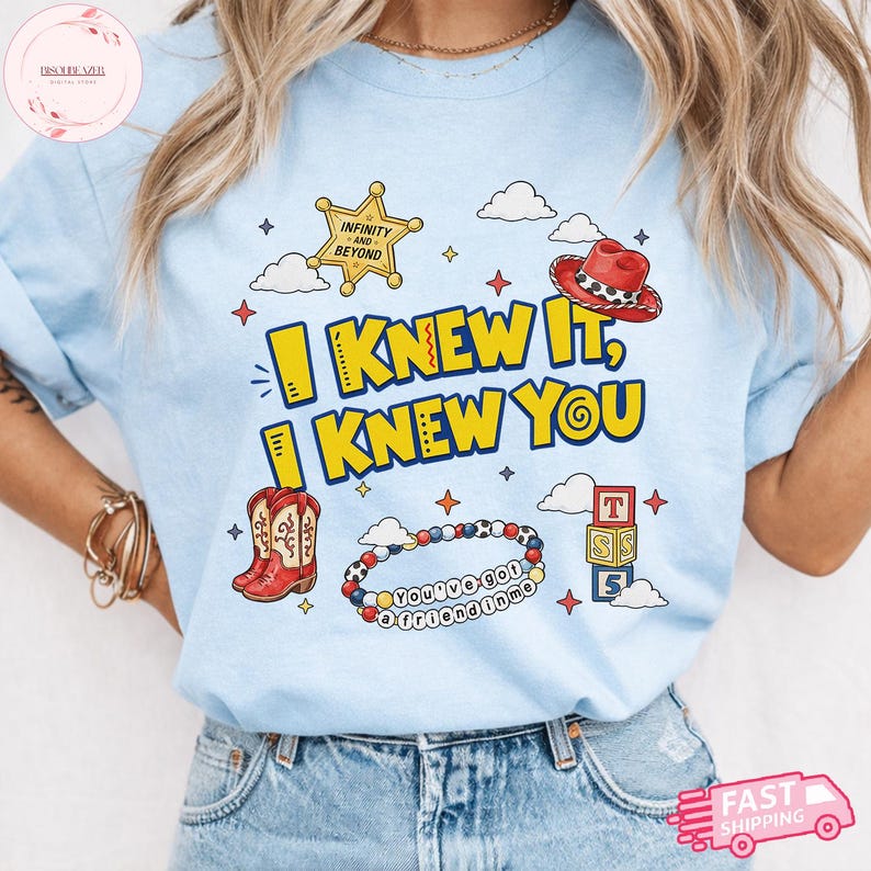 Vintage I Knew It I Knew You Shirt, TS and Toy Story 5 Friendship Shirt, Woody Buzz Lightyear Tee, Disneyland Toy Story Family Matching Tees image 4